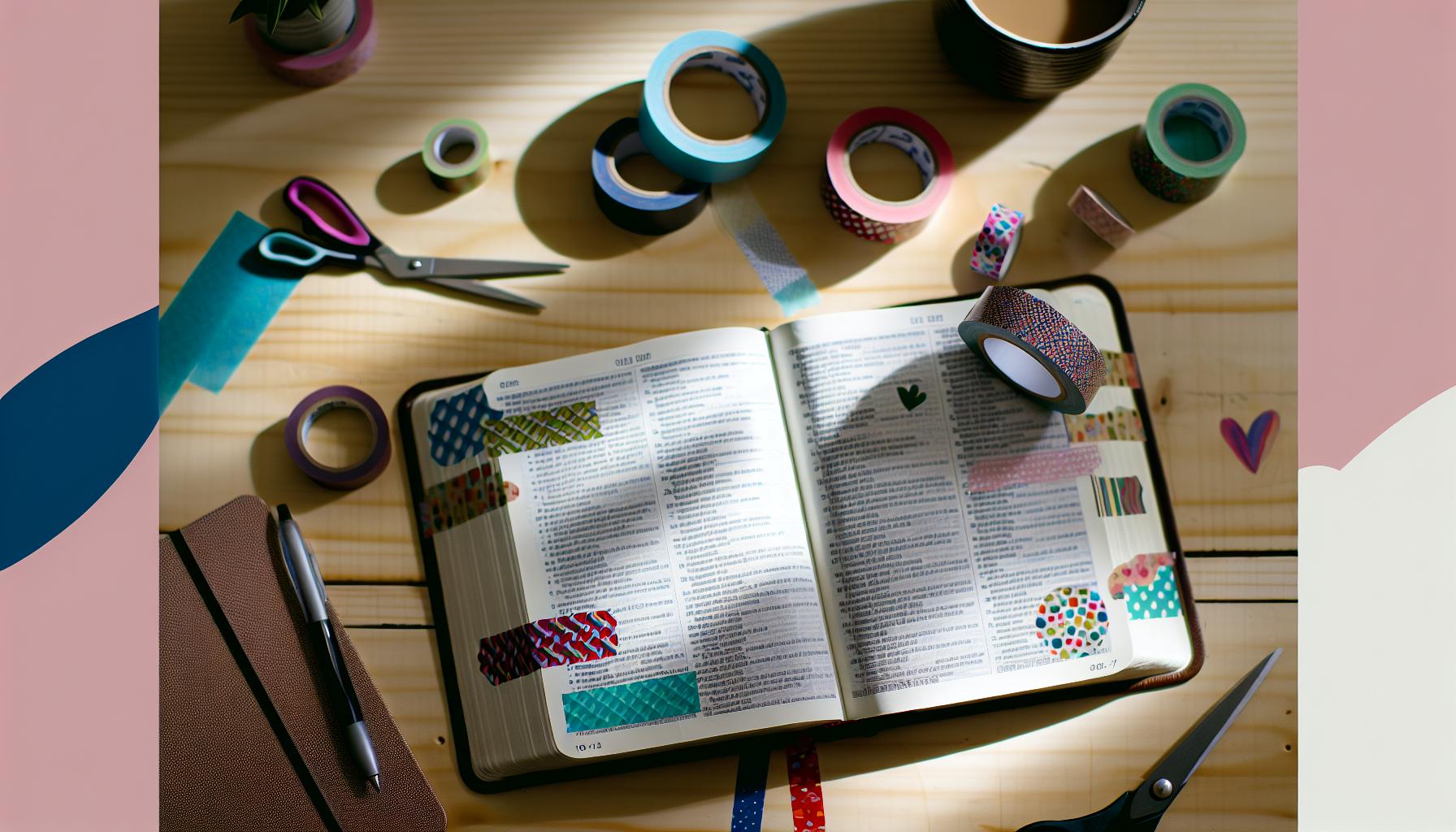 Design Ideas: Personalizing Your Bible with Washi Tape