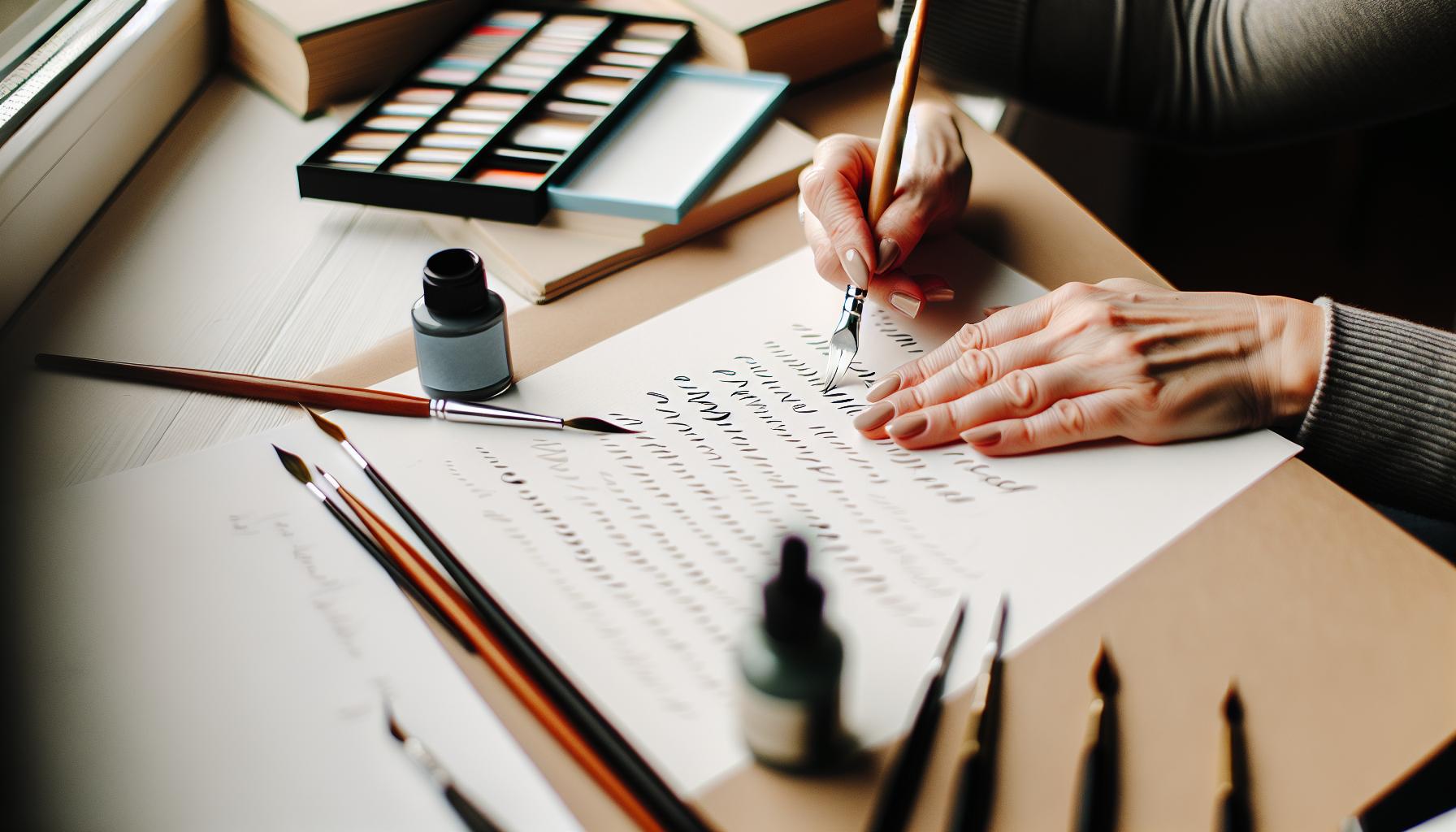 Essential Materials to Mimic Calligraphy Pen Techniques