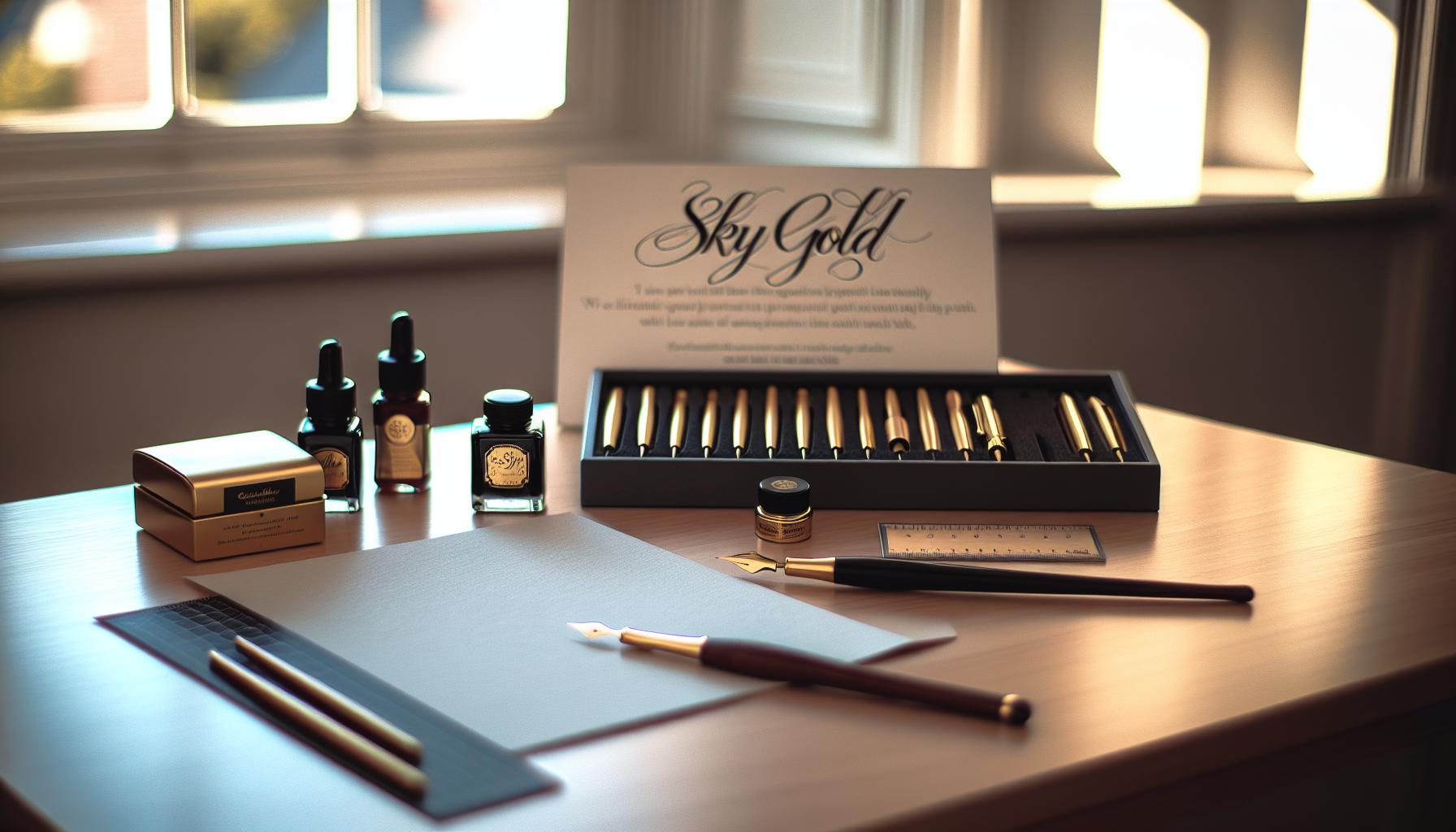 Essential Tools in the Sky Gold Calligraphy Kit