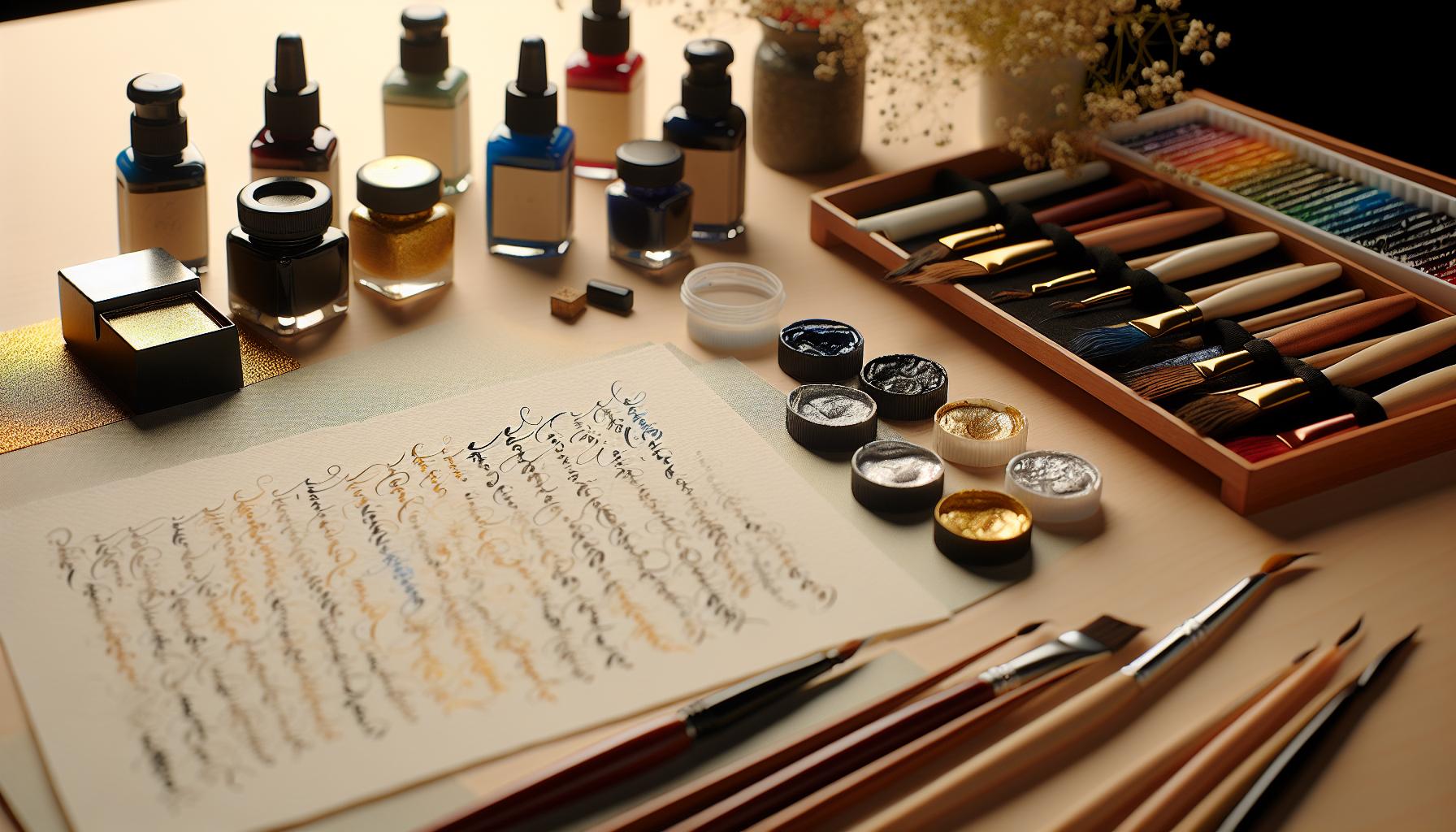 Using Alternative Inks for Unique Calligraphy Styles